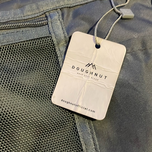 Doughnut Brand 14 inch Backpack, Blue & Purple with Tan Leather Straps - Picture 2 of 16